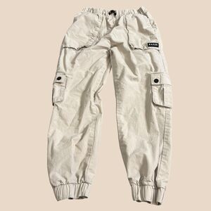 Baker by Ted Baker Jogger Pants 11 Years Neutral Beige Relaxed Fit Cargo Trouser